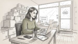 Home 15 Small Business Owner Reviewing Online Feedback