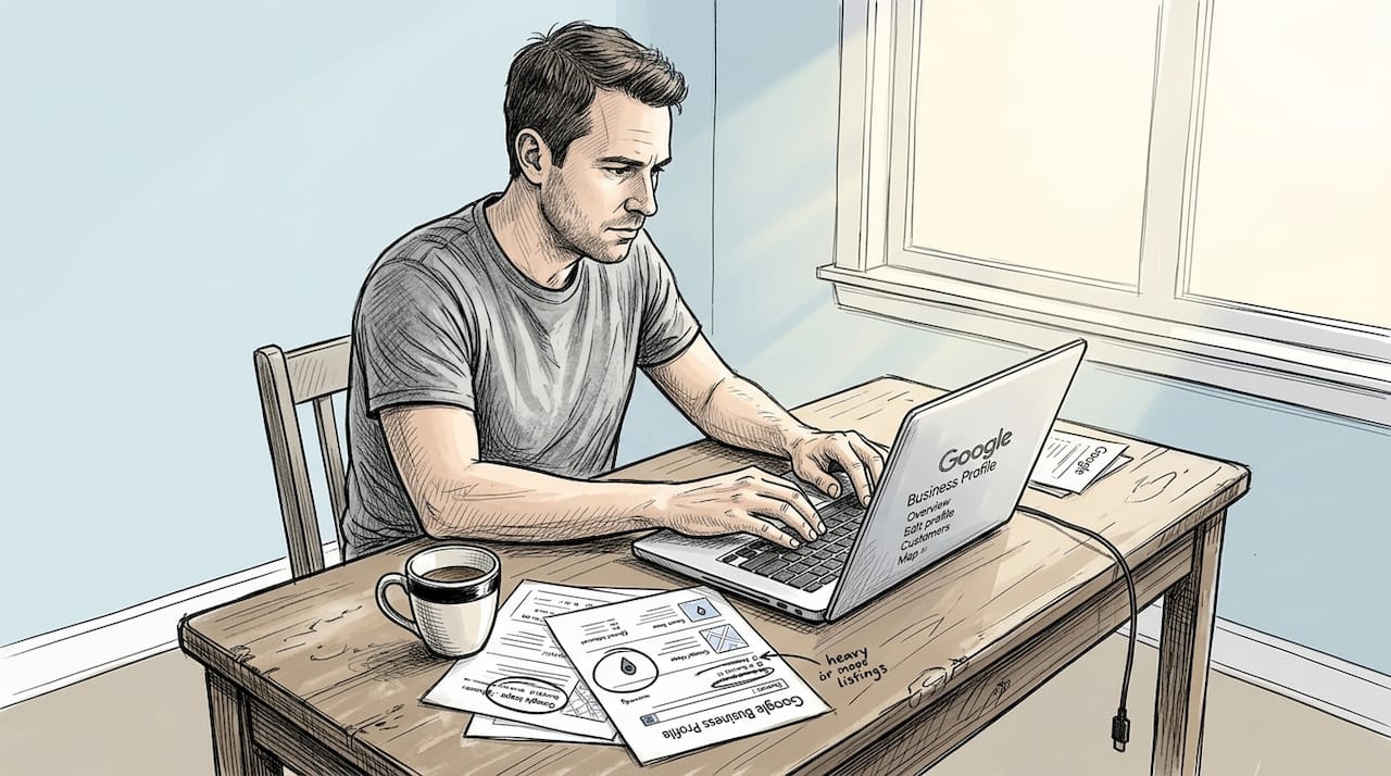 Business Owner Updating Google Business Profile