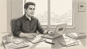 Home 13 Albuquerque Business Owner At Cluttered Office Desk