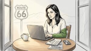 Home 15 Albuquerque Small Business Owner Emailing In Café