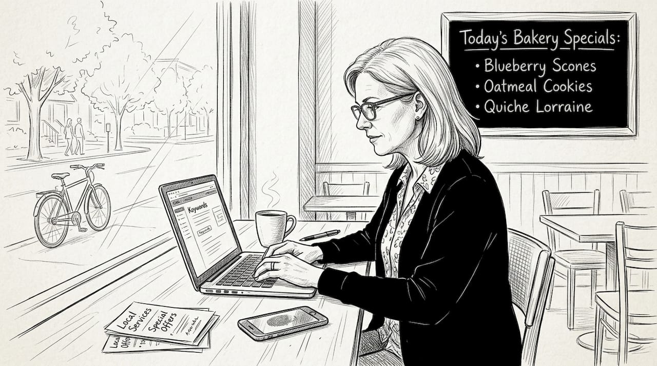 Business Owner Sets Up Ppc Campaign In Cafe