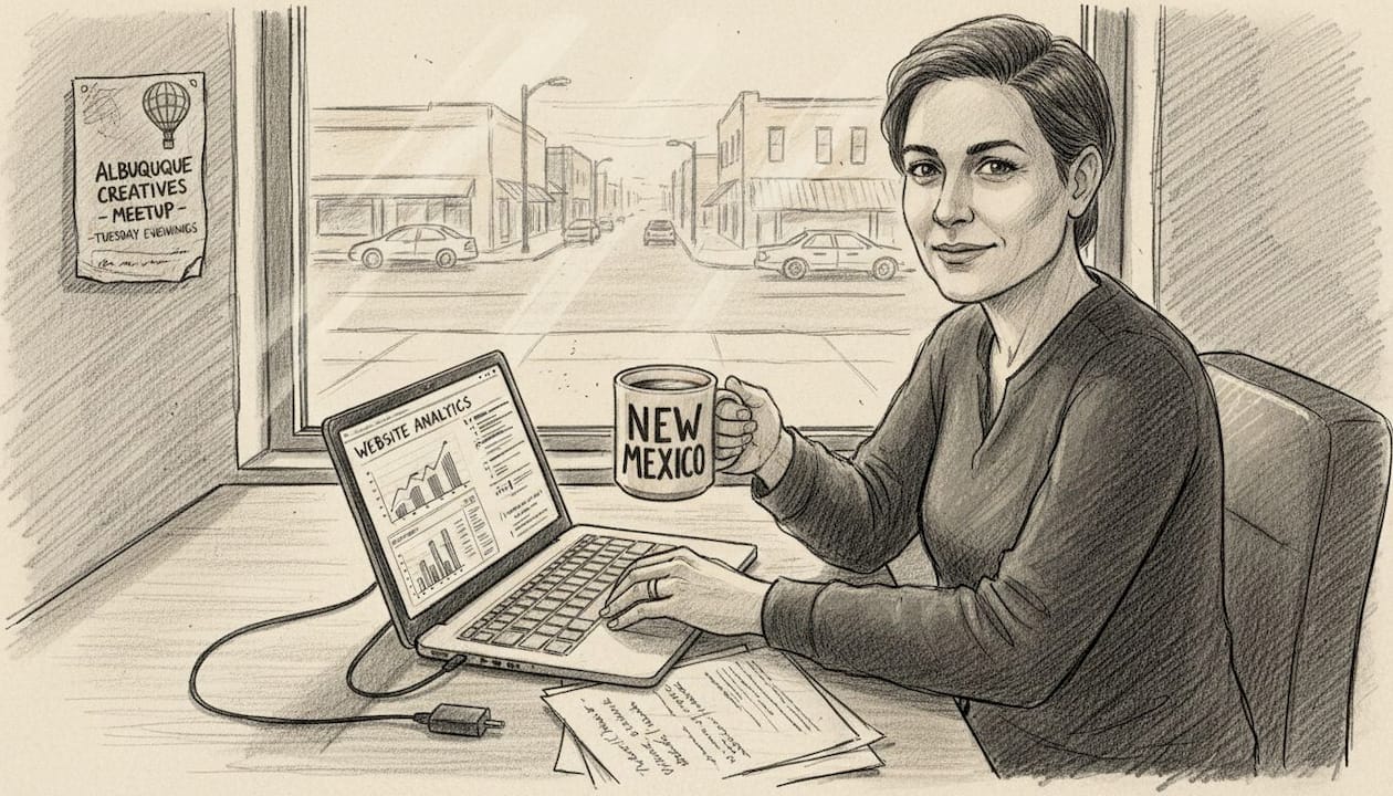 Business Owner Reviewing Seo Analytics In City Office