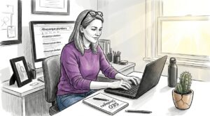 Business Owner Using Laptop For Seo Research