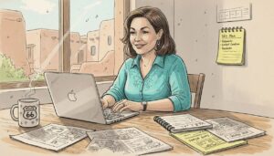 Person Working On Seo Content At Kitchen Table