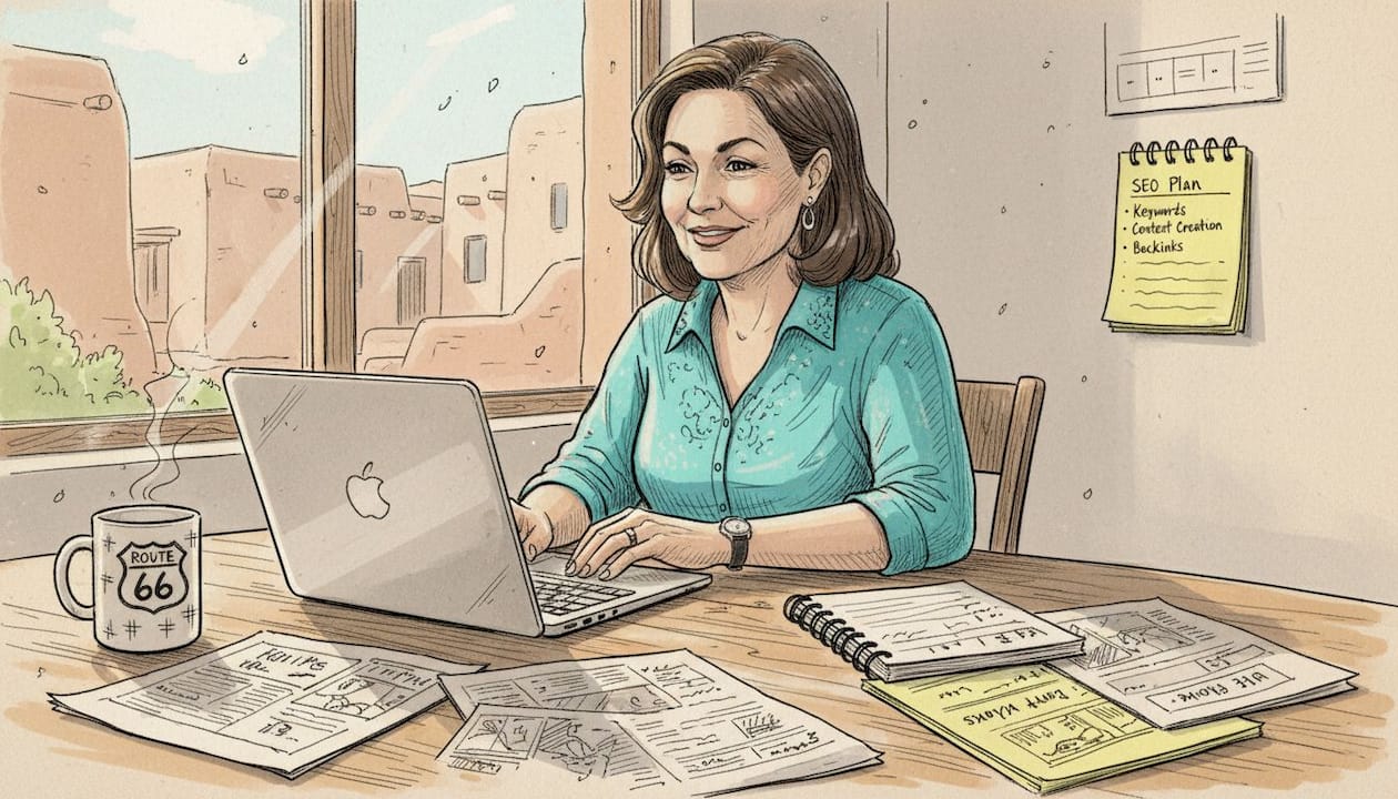 Person Working On Seo Content At Kitchen Table