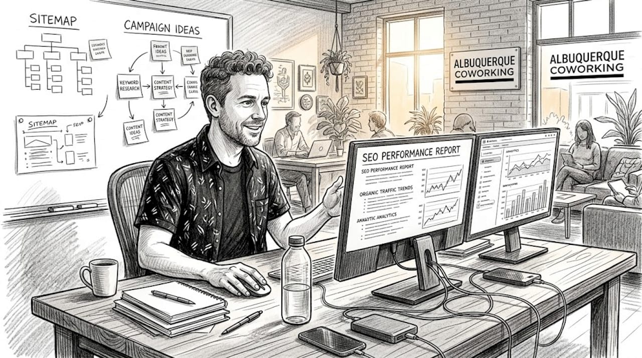 Marketing Specialist Reviewing Seo Audit At Desk