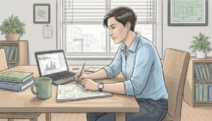 Business Owner Sketching Website Layout