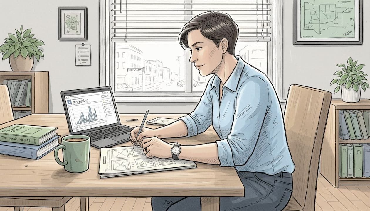 Business Owner Sketching Website Layout