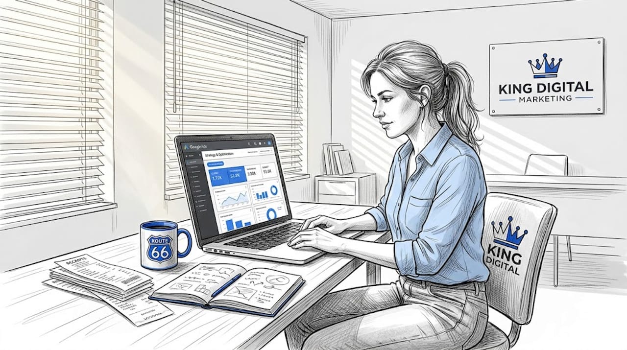 Business Owner Managing Search Ad Campaigns