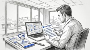 Business Owner Reviewing Local Seo Checklist