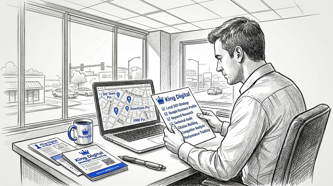 Business Owner Reviewing Local Seo Checklist