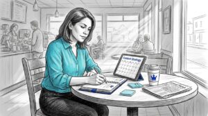 Business Owner Planning Content Strategy In Café