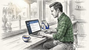 Business Owner Reading Online Customer Reviews