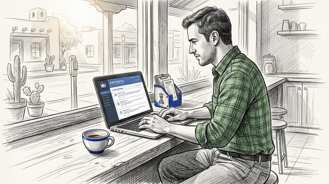 Business Owner Reading Online Customer Reviews