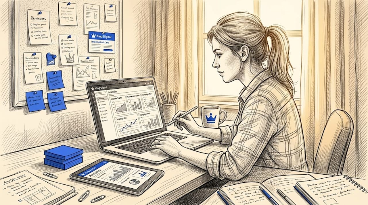 Small Business Owner Reviews Marketing Reports