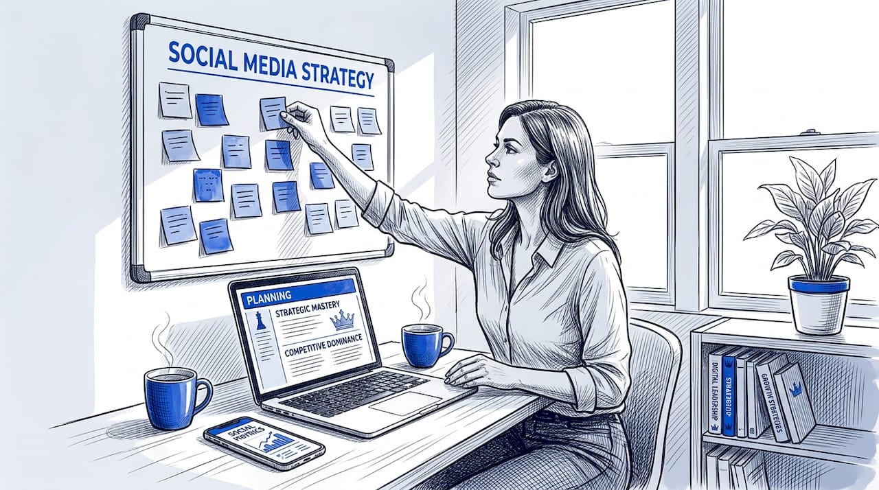 Small Business Owner Planning Social Media Strategy
