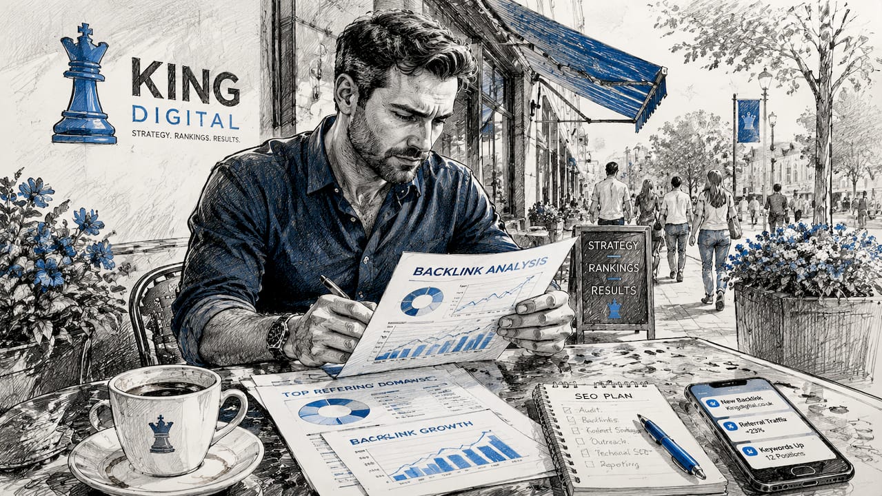 Digital Marketer Reviewing Backlink Reports