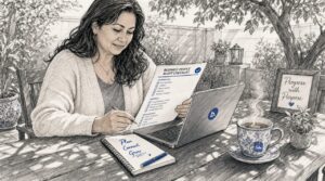 Home 37 Woman Reviewing Local Seo Checklist At Home