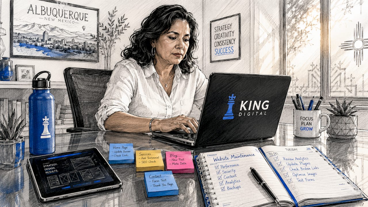 Small Business Owner Updating Website At Home Office