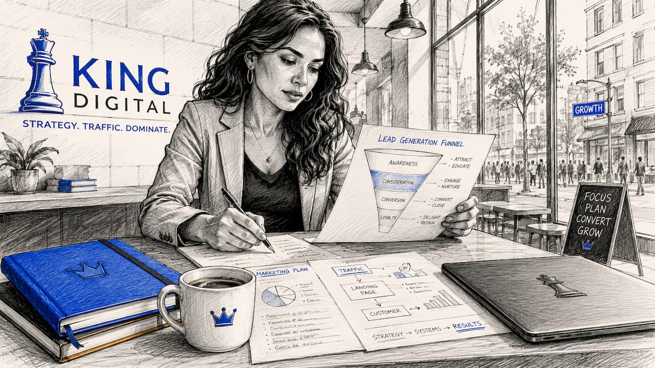 Marketing Manager Reviewing Lead Generation Funnel