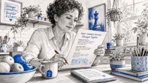 Home 37 Woman Reviewing Local Business Content Drafts