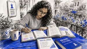 Woman Planning Marketing Strategy At Home Table