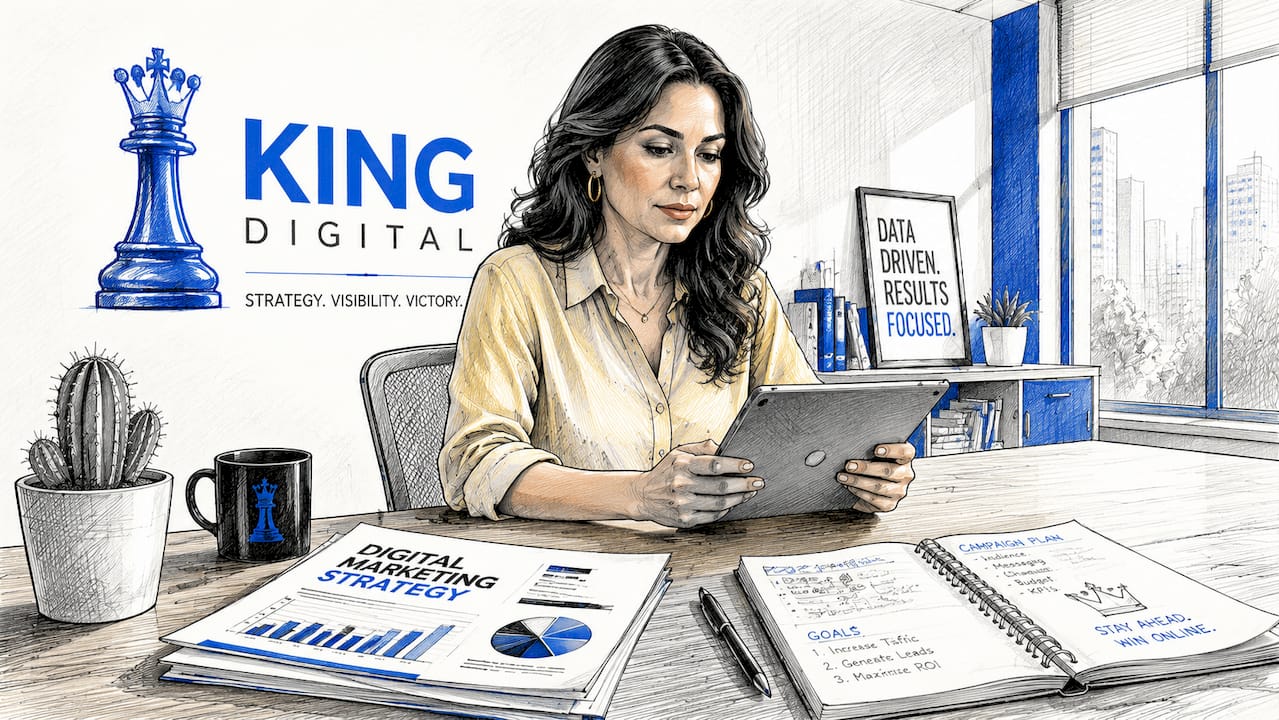Woman Researching Local Keywords At Home Desk