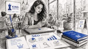 Marketing Specialist Reviewing Online Visibility On Smartphone