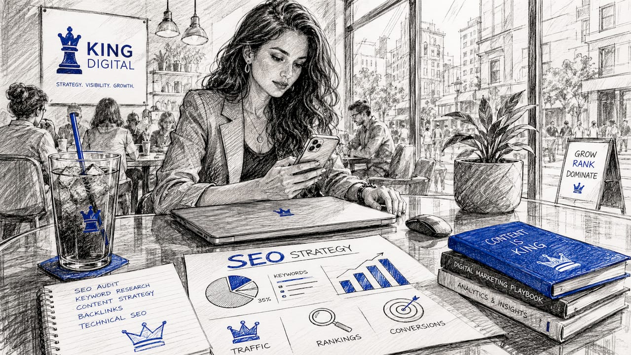 Marketing Specialist Reviewing Online Visibility On Smartphone