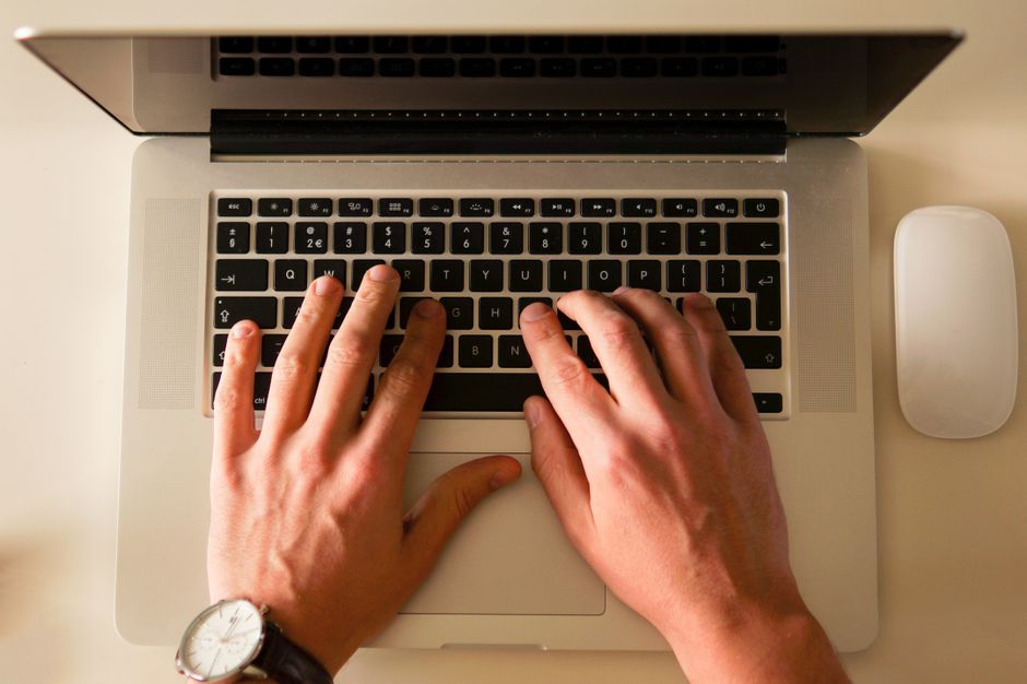 Content Writing Services Professional Writer At A Modern Workstation