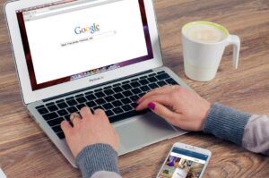 Google Maps Review Management On Laptop With Google Business Profile Open