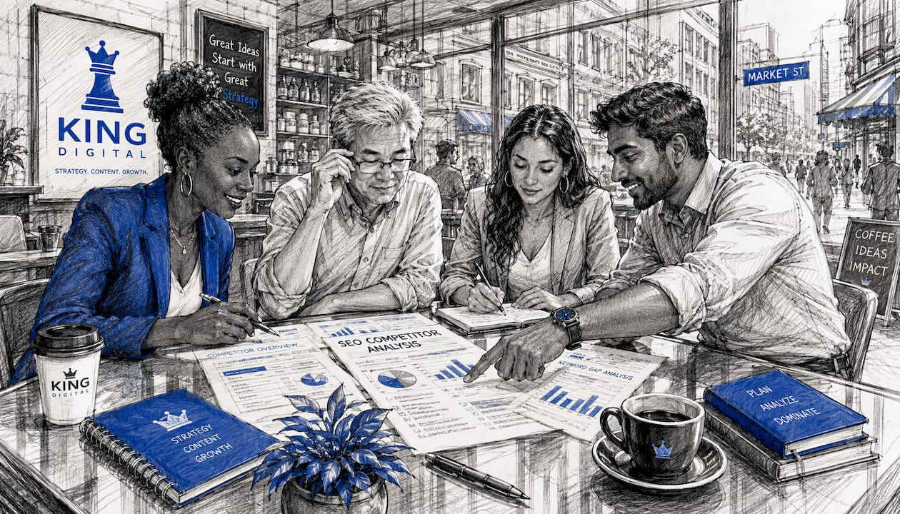 Marketing Team Discussing Seo Competitors In Conference Room