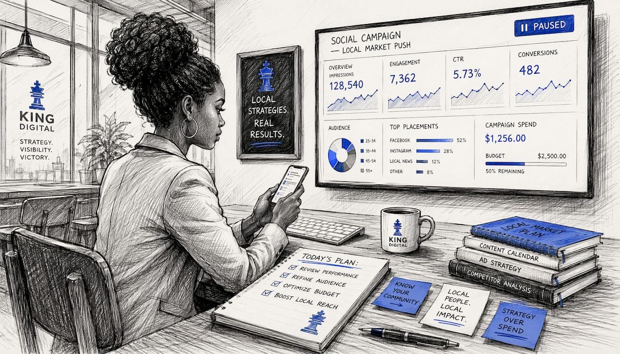 Hands Interacting With Social Media Marketing Dashboard