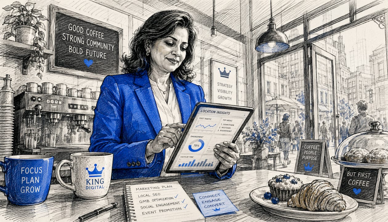 Small Business Owner Checking Marketing Analytics