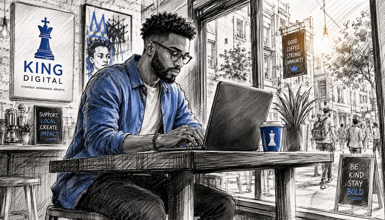 Hands Configuring Geofence Campaign On Laptop