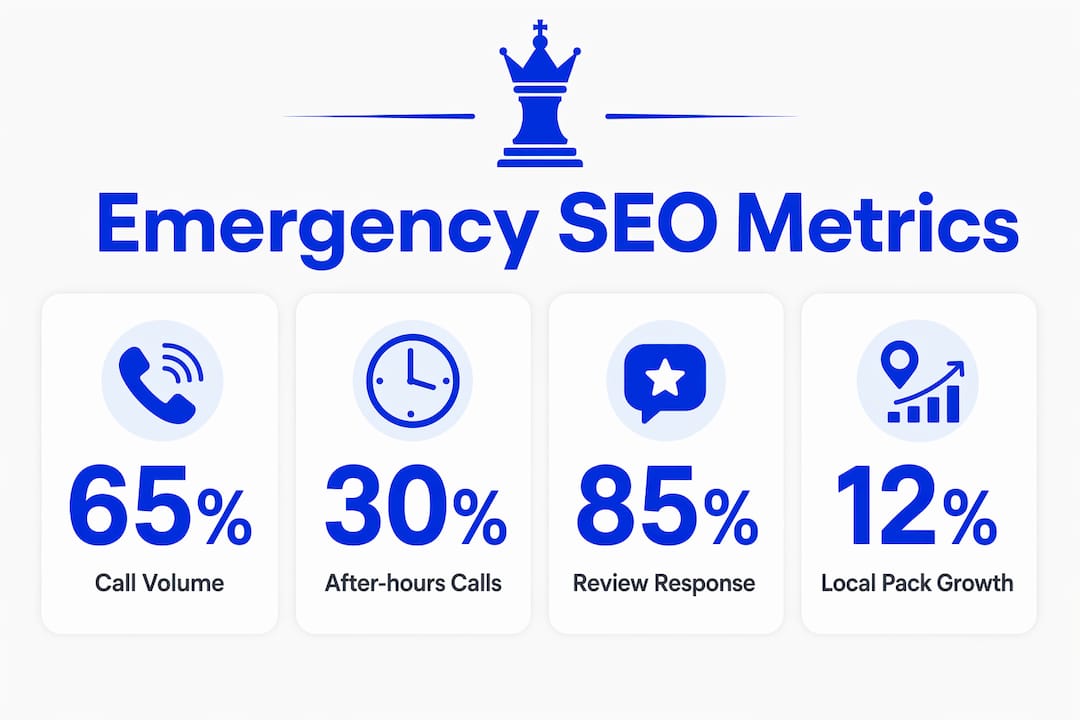 Infographic Showing Emergency Seo Key Metrics With Stats