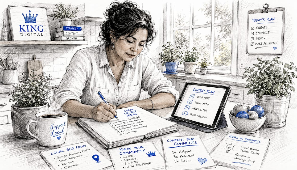 Local Content Planning At Home Desk