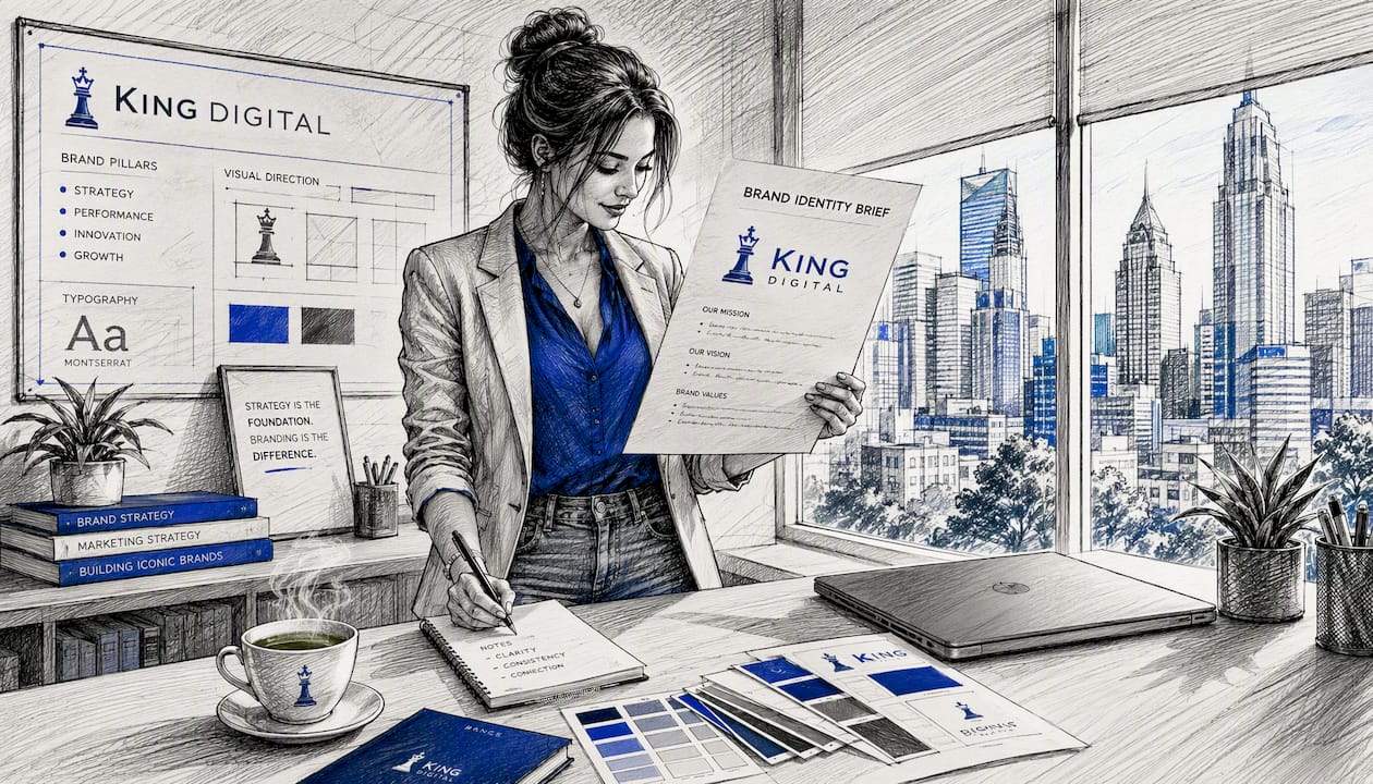 Small Business Owner Creating Brand Brief