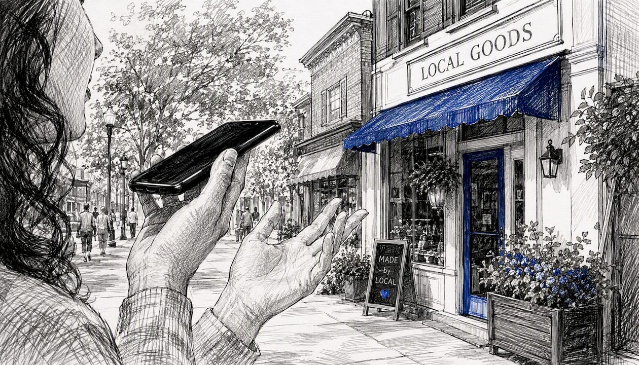 Hand Holding Smartphone For Voice Search
