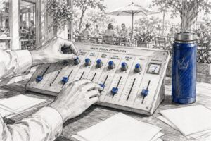 Hands Adjusting Multi-Touch Attribution Controls