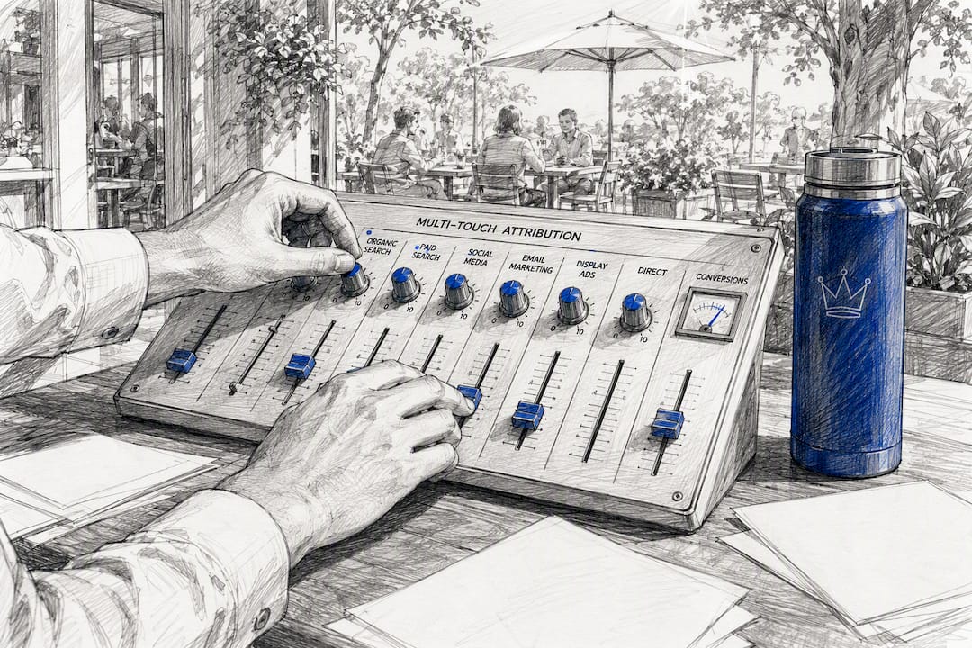 Hands Adjusting Multi-Touch Attribution Controls