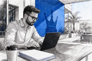 Hands Auditing Business Citations On Laptop