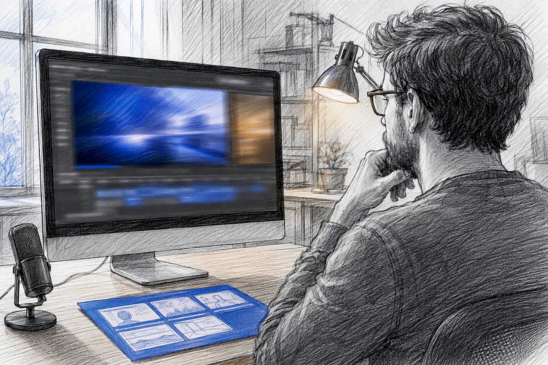 Marketer Reviewing Youtube Ad Opening