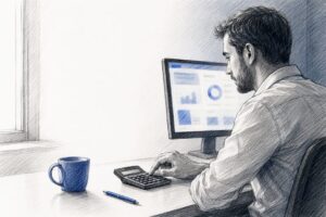 Campaign Manager Reviewing Ppc Budget Figures