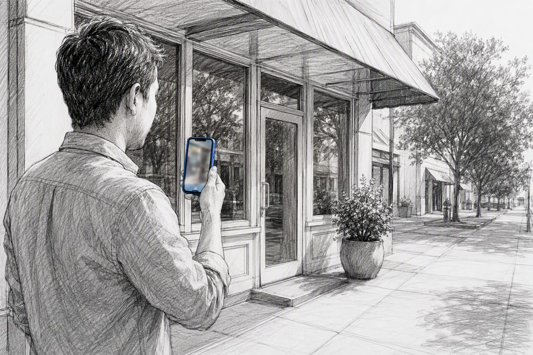 Owner Filming Storefront Verification Video
