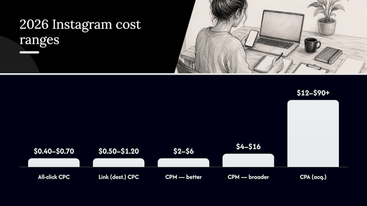 Instagram Advertising Cost Metric Benchmark Ranges