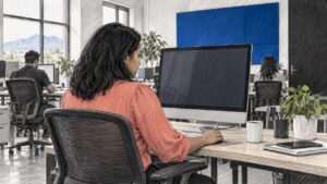 Designer Reviewing A Service Landing Page